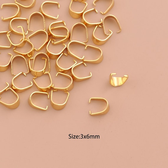 100 pcs 14K Gold Melon Seeds Clasp,Pinch Clip Bail Clasp,Melon Clasp for DIY Jewelry Making Supply