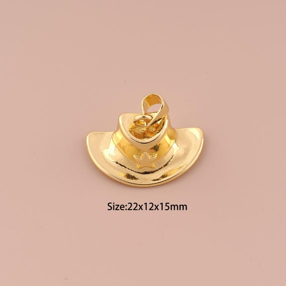 18K Gold Hat Charms,Minimalist Charms Pendants,Star Charm for DIY Jewelry Making Supply