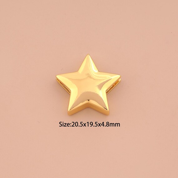 18K Gold Star Spacer Bead,Celestial Bead,Starburst Bead for DIY Jewelry Making Supply