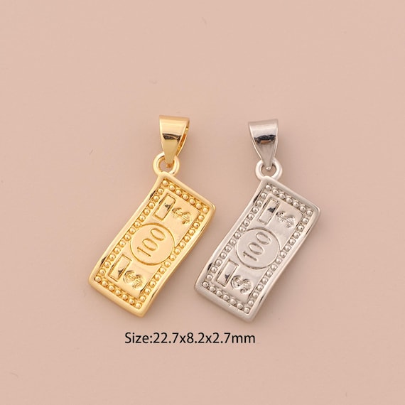18K Gold Money Charms,Money Charms Pendants,Money Charm for DIY Jewelry Making Supply