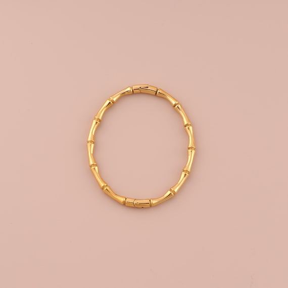 1 pcs 18K Gold Bamboo Bangle,Minimalist Bangle,Bamboo Bangle,Gift for Her
