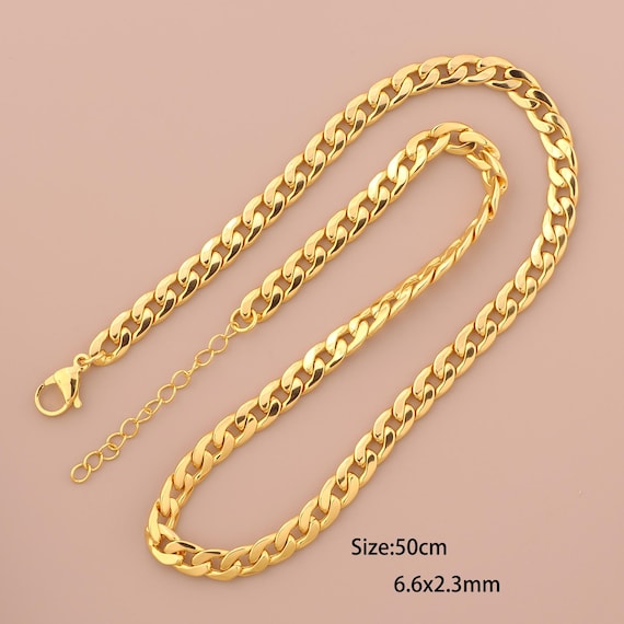 18K Gold Curb Necklace,Chain Necklace,Fashion Necklace,Gift for Her