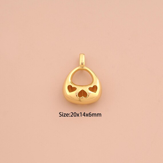 18K Gold Handbag Charms,Handbag Charms Pendants,Handbag Charm for DIY Jewelry Making Supply