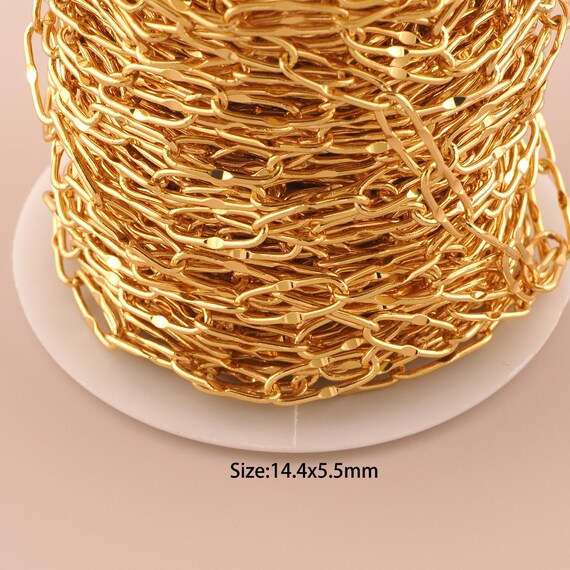 3.28 Feet 18K Gold Cable Chain,Special Chain,Semi-Finished Chain for DIY Jewelry Making Supply