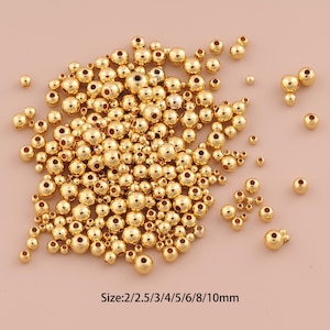 100 Pcs 18K Gold Ball Spacer Bead,Round Bead,Gold Ball Bead for DIY Jewelry Making Supply