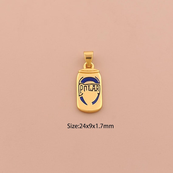 18K Gold Soda Pop Bottle Charms,Enamel Beverage Charms Pendants,Bottle Charm for DIY Jewelry Making Supply