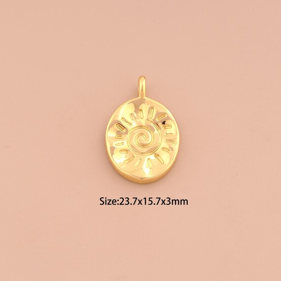 18K Gold Sun Charms,Celestial Charms Pendants,Sunburst Charm for DIY Jewelry Making Supply