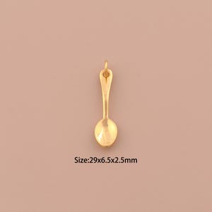 18K Gold Tableware Charms,Spoon Charms Pendants,Tableware Charm for DIY Jewelry Making Supply