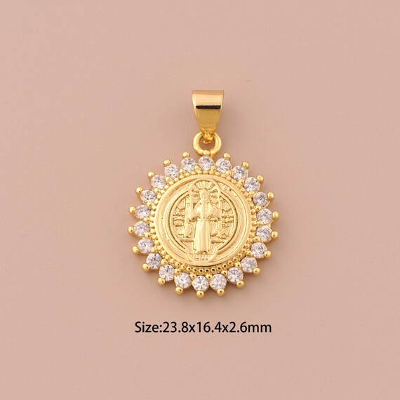 18K Gold Jesus Charms,CZ Pave Religious Charms Pendants,Christian Charm for DIY Jewelry Making Supply