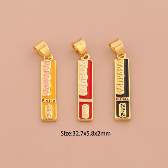18K Gold Candy Charms,Enamel Sweet Charms Pendants,Candy Charm for DIY Jewelry Making Supply