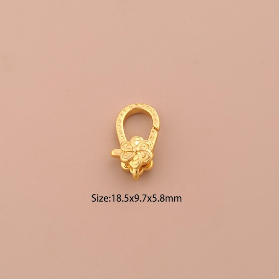 18K Gold Lobster Clasp,Spring Clasp,Flower Clasp for DIY Jewelry Making Supply