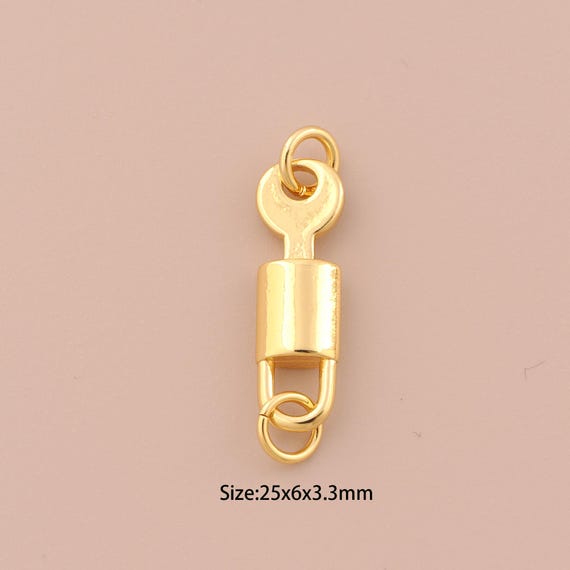 18K Gold Lock Charms,Key Charms Pendants,Lock Charm for DIY Jewelry Making Supply