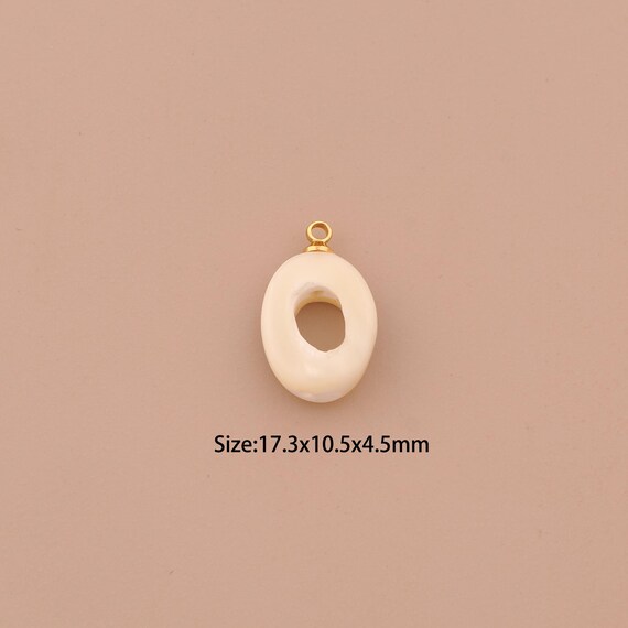 18K Gold Fritillaria Charms,Oval Charms Pendants,Fritillaria Charm for DIY Jewelry Making Supply