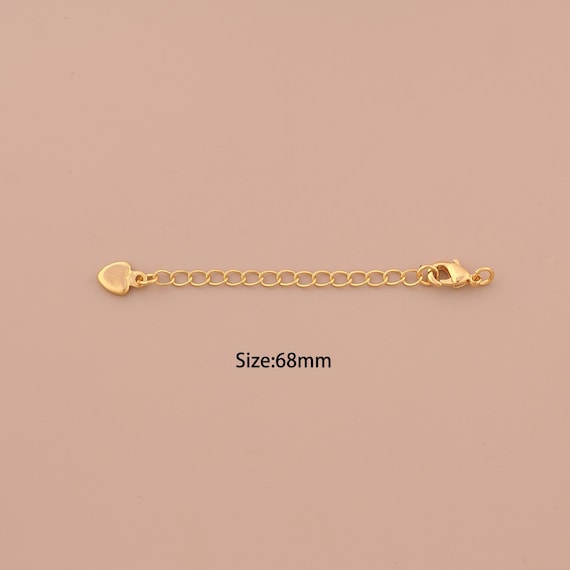 18K Gold Extension Chain,Heart Chain,Extension Chain for DIY Jewelry Making Supply