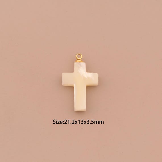 18K Gold Fritillaria Charms,Cross Charms Pendants,Fritillaria Charm for DIY Jewelry Making Supply