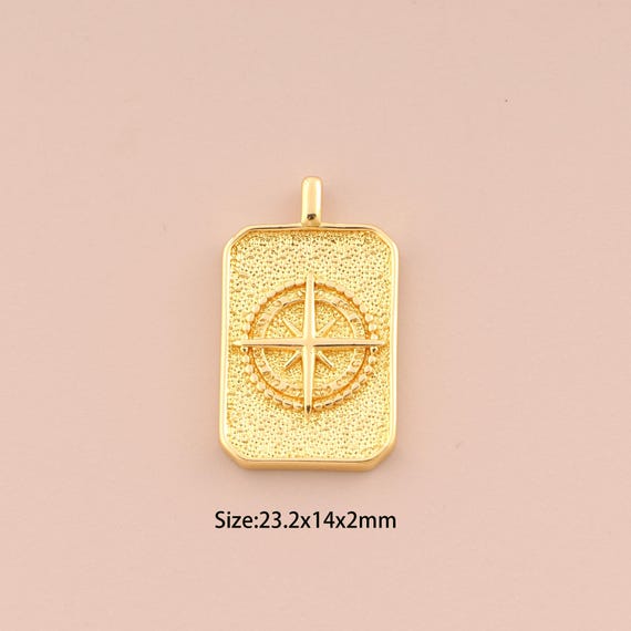 18K Gold Polaris Charms,Polaris Charms Pendants,Square Charm for DIY Jewelry Making Supply