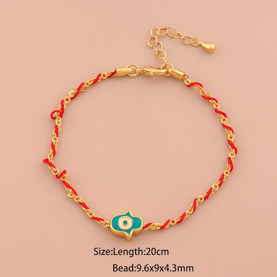 1 Str 18K Gold Hamsa Bracelet,Cable Bracelet,Chain Bracelet,Gift for Her