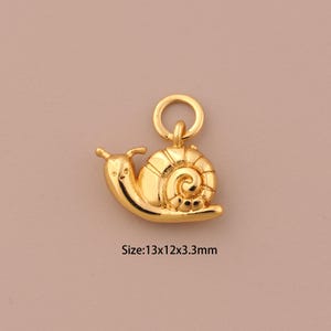 18K Gold Snail Charms,Snail Charms Pendants,Snail Charm for DIY Jewelry Making Supply