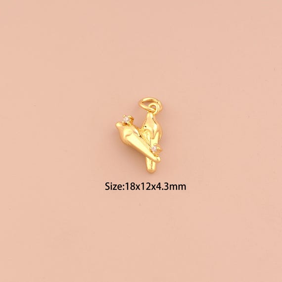 18K Gold Ice Cream Charms,CZ Pave Dessert Charms Pendants,Ice Cream Charm for DIY Jewelry Making Supply
