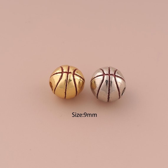 18K Gold Basketball Spacer Bead,Minimalist Bead,Ball Bead for DIY Jewelry Making Supply