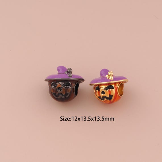 18K Gold Witch Spacer Bead,Minimalist Bead,Large Hole Bead for DIY Jewelry Making Supply