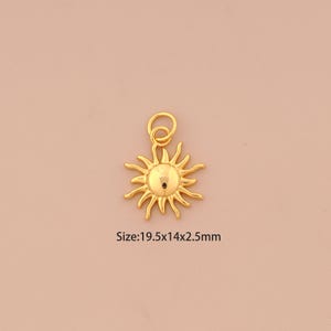 18K Gold Sun Charms,Celestial Charms Pendants,Sunburst Charm for DIY Jewelry Making Supply