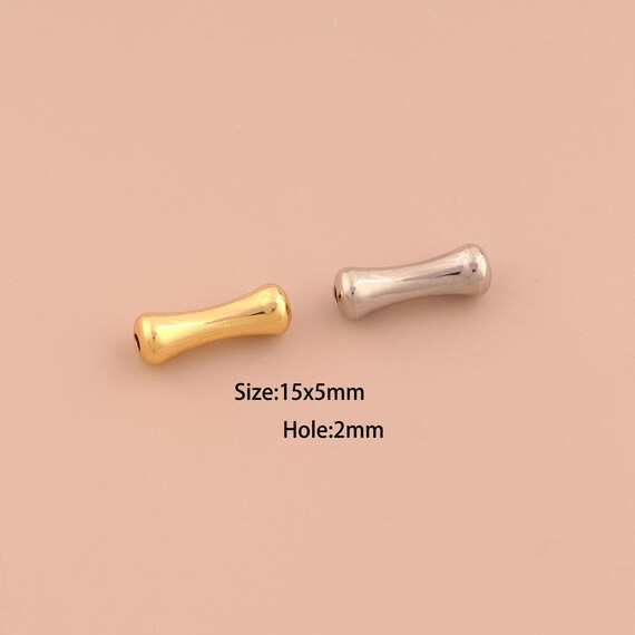 18K Gold Cylindrical Spacer Bead,Tube Bead,Cylindrical Bead for DIY Jewelry Making Supply