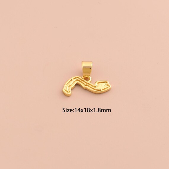 18K Gold Track Charms,F1 Track Charms Pendants,Track Charm for DIY Jewelry Making Supply