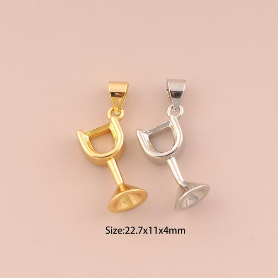 18K Gold Goblet Charms,Goblet Charms Pendants,Goblet Charm for DIY Jewelry Making Supply