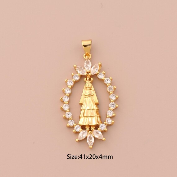 18K Gold Princess Charms,CZ Pave Character Charms Pendants,Princess Charm for DIY Jewelry Making Supply