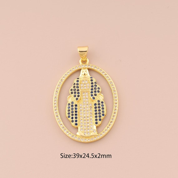 18K Gold Archbishop Charms,CZ Pave Archbishop Charms Pendants,Archbishop Charm for DIY Jewelry Making Supply