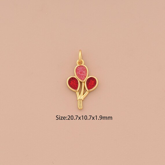 18K Gold Balloon Charms,Balloon Charms Pendants,Enamel Balloon Charm for DIY Jewelry Making Supply