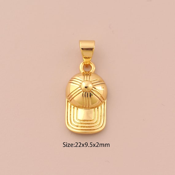 18K Gold Hat Charms,Hat Charms Pendants,Hat Charm for DIY Jewelry Making Supply