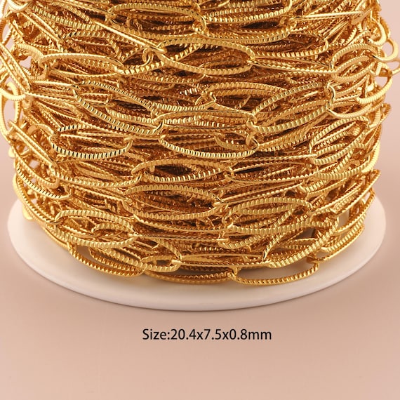 3.28 Feet 18K Gold Cable Chain,Special Chain,Semi-Finished Chain for DIY Jewelry Making Supply