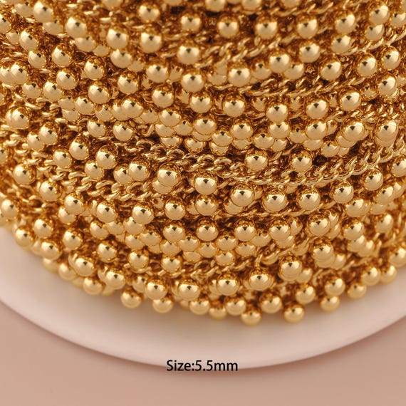 3.28 Feet 18K Gold Curb Chain,Special Chain,Semi-Finished Chain for DIY Jewelry Making Supply