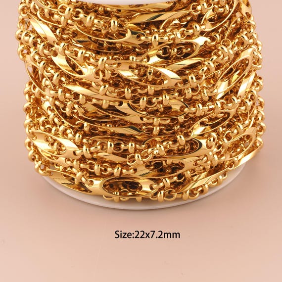 3.28 Feet 18K Gold Figaro Chain,Special Chain,Semi-Finished Chain for DIY Jewelry Making Supply