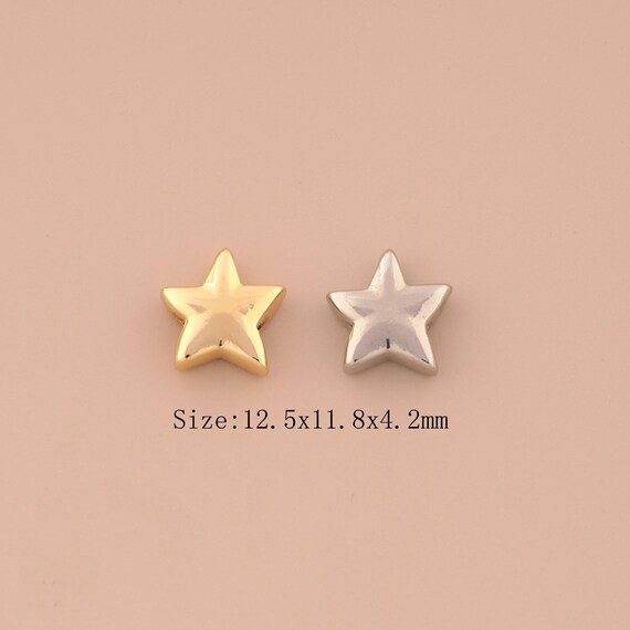 18K Gold Star Spacer Bead,Celestial Bead,Starburst Bead for DIY Jewelry Making Supply