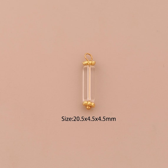 18K Gold Energy Stone Charms,Natural Stone Charms Pendants,Stone Charm for DIY Jewelry Making Supply