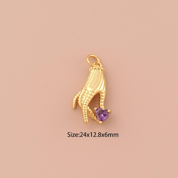 18K Gold Gesture Charms,Minimalist Star Pendants,Gesture Charm for DIY Jewelry Making Supply