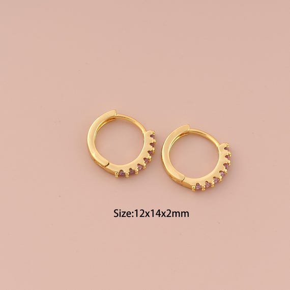 18K Gold Hoop Earrings,CZ Pave Hugging Hoop Earrings,Hoop Earrings,Hypoallergenic Hoop Earrings,Gift for Her