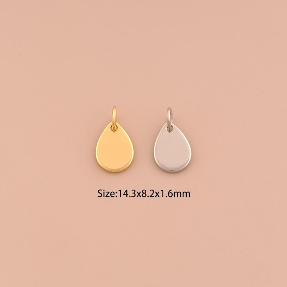 18K Gold Water Drop Charms,Tear Drop Charms Pendants,Water Drop Charm for DIY Jewelry Making Supply