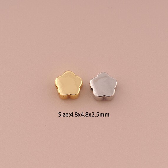 5 pcs 18K Gold Star Spacer Bead,Minimalist Bead,Flat Bead for DIY Jewelry Making Supply