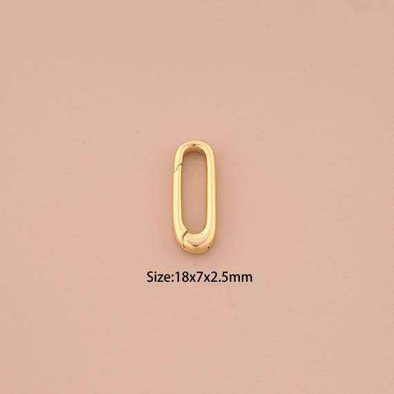 18K Gold Push Door Clasp,Spring Clasp,Snap Clasp for DIY Jewelry Making Supply