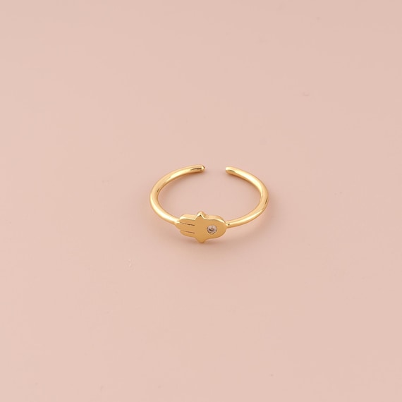 18K Gold Open Rings,Hamsa Rings,Thick Gold Rings for DIY Jewelry Making Supply
