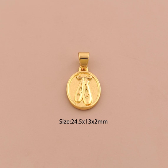 18K Gold Dance Shoes Charms,Dance Charms Pendants,Dance Shoes Charm for DIY Jewelry Making Supply