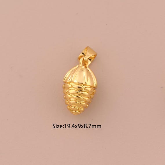 18K Gold Nut Charms,Minimalist Charms Pendants,Nut Charm for DIY Jewelry Making Supply