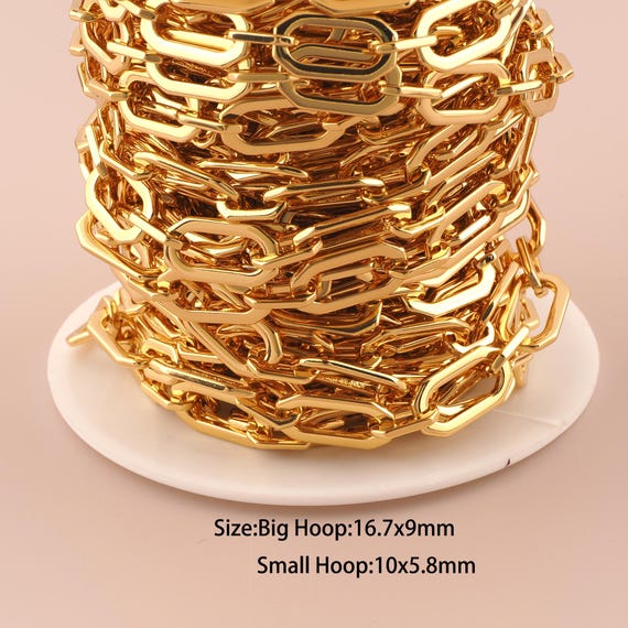 3.28 Feet 18K Gold Cable Chain,Special Chain,Semi-Finished Chain for DIY Jewelry Making Supply