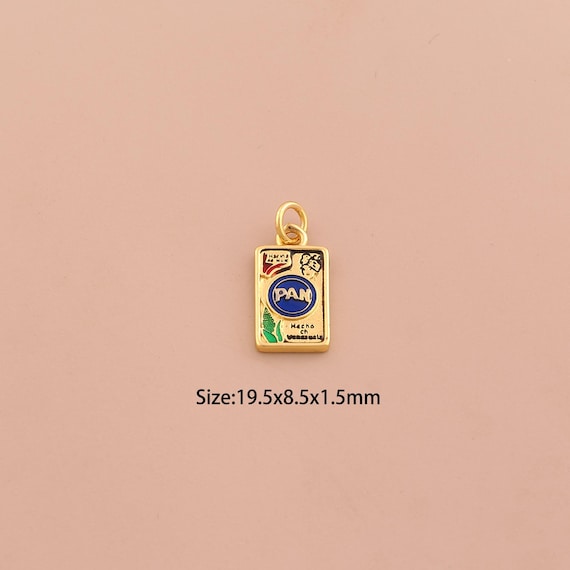 18K Gold Enamel Square Charms,Letter Charms Pendants,Square Charm for DIY Jewelry Making Supply