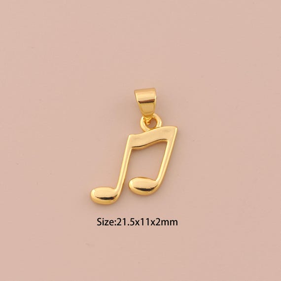 18K Gold Musical Note Charms,Musical Note Charms Pendants,Musical Note Charm for DIY Jewelry Making Supply