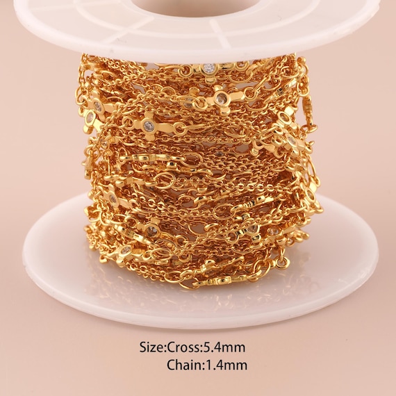 3.28 Feet 18K Gold Satellite Chain,Special Chain,Semi-Finished Chain for DIY Jewelry Making Supply
